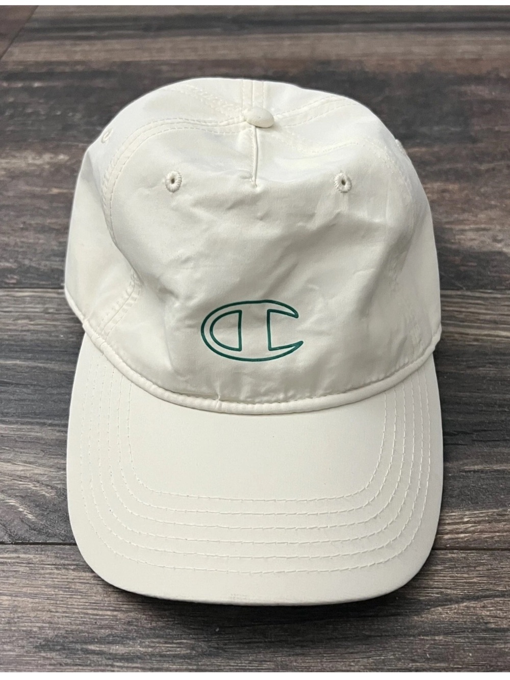 Champion Beige Off-White Green Floral Unisex Polyester Adjustable Strap Hat